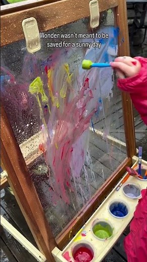Rain or Shine, Creativity Never Stops! 🌧️| Guidecraft Acadia Outdoor Art Easel #kidsartactivities