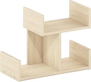 Furinno Hermite Wooden Desktop Bookshelf Storage Organizer for Home and Office Supplies, Bauhaus Oak