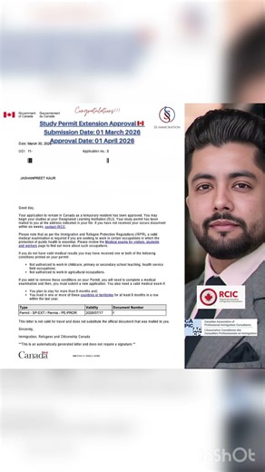 Study permit extension approval 🇨🇦 #canadaimmigration #immigration #ssimmigration