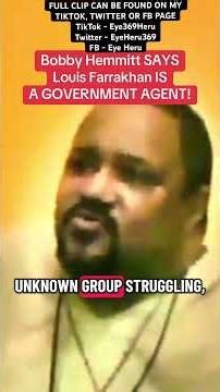 Bobby Hemmitt Says Louis Farrakhan Is A Government Agent #history