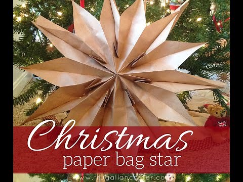 DIY Christmas Paper Bag Star (Quick 10 Minute Craft for Kids and Adults)