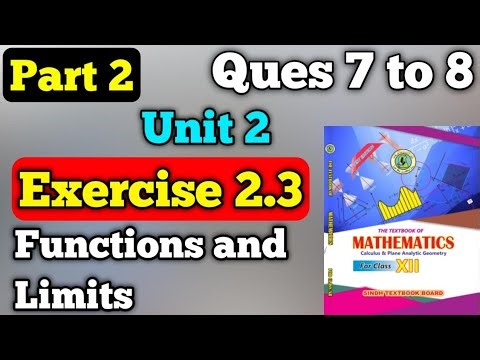 Part 2 exercise 2.3 unit 2 function and limits class 12 New mathematics book | exercise 2.3 part 2