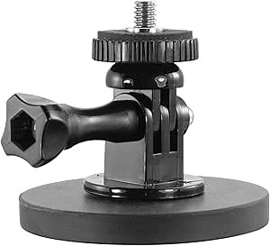 iBOLT 88mm Diameter Magnetic Mount Base w/ 1/4 20 Camera Screw and Action Camera Adapter