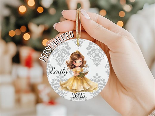 Personalized Princess Ornament, Custom Princess Gift for Girls, Book Lover Christmas Ornament, Princess Keepsake Gift, Fairytale Princess - Etsy