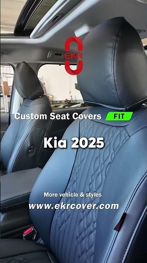 EKR custom black seat cover installation for the 2025 Kia.