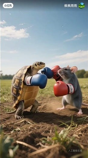 turtle vs mouse boxing #shorts #comedy #ai