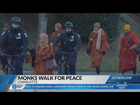 Monks arrive in Charlotte during Walk for Peace