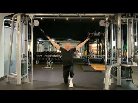 0871 | Lunge Position Dual Lat Pull w/ Cable