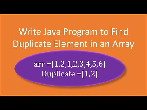 Write Java Program to find Duplicate Element in Array