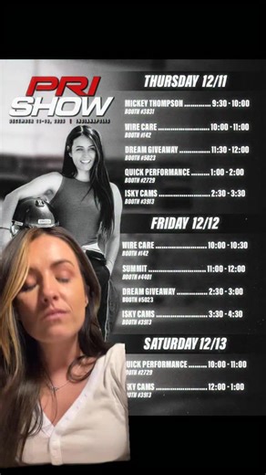 Another trade show - another schedule 😉 Hopefully you guys can join us for a few of these though. A couple notable points: - Big announcement from @mickeythompsontires Thursday - Dad and I are launching new wiring kits with @wirecare_inc on Thursday - First 100 in line at @summitracing get a FREE hat on Friday - Special baseball and hero cards all week at @iskyracingcams - Signing at all the above plus at @dreamgiveaway and @quick_performance ! The 55 is in the Quick Performance booth # 2729 an