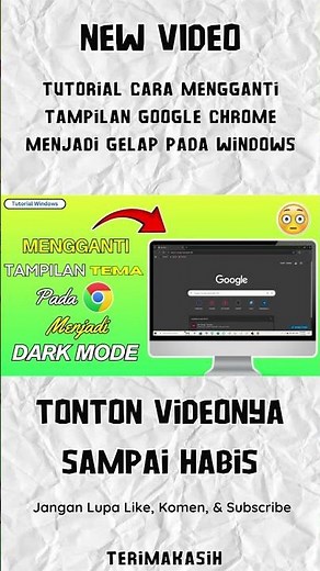 Tutorial Cara Mengganti Tampilan Google Chrome Menjadi Gelap Pada Windows #shorts #chrome #darkmode
