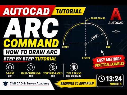 Auto Cad ARC Command Tutorial | How to Draw ARC in Auto Cad Step by Step | Beginner to Advanced