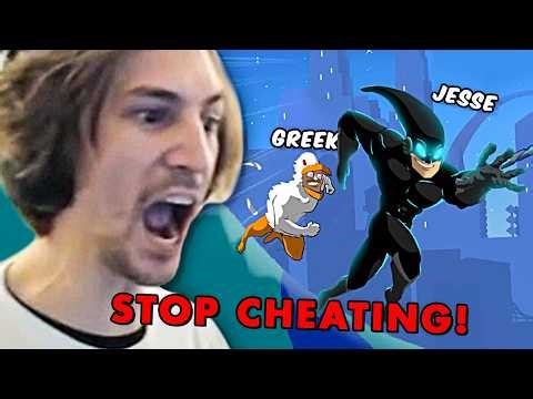 xQc RAGES at Greekgodx & Jesse in SpeedRunners 2