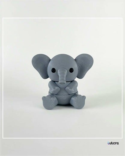 3D Printed Articulated Elephant Keychain