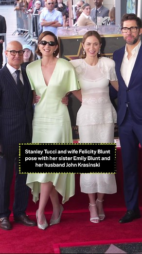 Emily Blunt & Stanley Tucci Receive Walk of Fame Stars