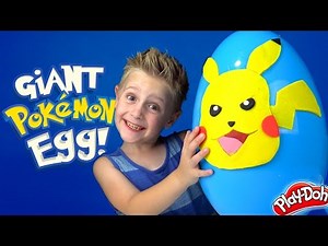Pokemon GIANT Play-doh Surprise Egg with Ash and Pikachu Arena Unboxing and ToysReview by KID CITY