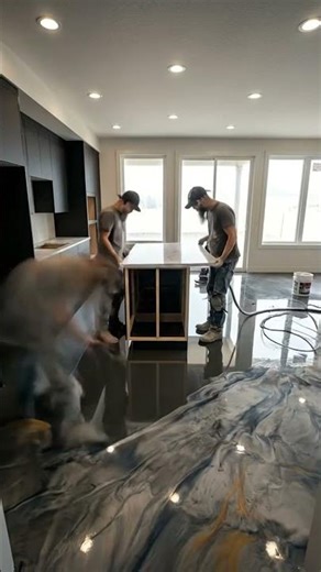 We Saved This Ugly Kitchen With a $300 Epoxy Floor 😱🍳 Before & After