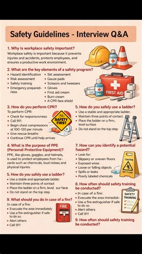 Safety interview questions and answers ‼️✅ . . #safetyfirst #safety | Fire-fighting and Fire Alarm system