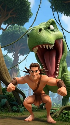 Tarzan vs Dinosaur | Epic Jungle Battle | Action Kids Story #kidsstories #urdustory