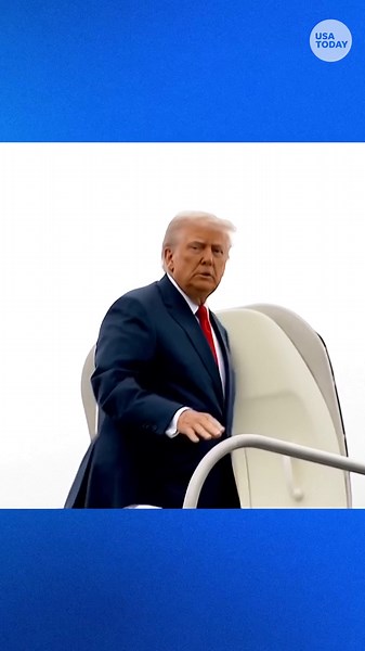 President Trump appeared to trip up the steps to Air Force One en route to Camp David