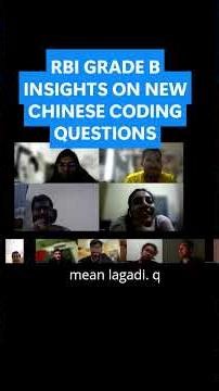 RBI GRADE B REASONING SECTION INSIGHTS ON CHINESE CODING BY IXAMBEE FACULTY