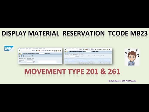 Display Material Reservation by TCode MB23, Movement type 201&262‪@besakshaminsapmodule9016‬