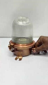 Rare Authentic Vintage Bulkhead Lights Iron Ship Lamps Copper-Coated Finish
