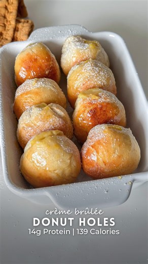 Ritisha Gupta on Instagram: "🍮 Crème Brûlée Donut Holes Crème brûlée, but make it bite-sized ✨ These crème brûlée donut holes are light, fluffy, and filled with creamy vanilla custard, then finished with that iconic crackly sugar top. Fancy-feeling, surprisingly easy, and the ultimate dessert-meets-breakfast treat. Comment “RECIPE” for the full recipe ingredients containing unit conversions and easy to follow instructions sent straight to you. Or find it in my bio 🔗 (If it doesn’t come through