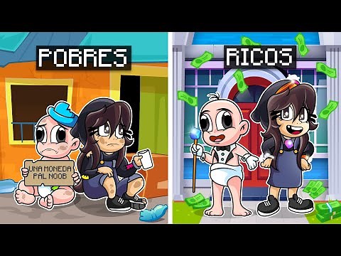 PASAMOS DE POBRES A RICOS 🤑💰 BEBE NOOB SE CONVIERTE EN MILLONARIO EN ROBLOX MINECRAFT!