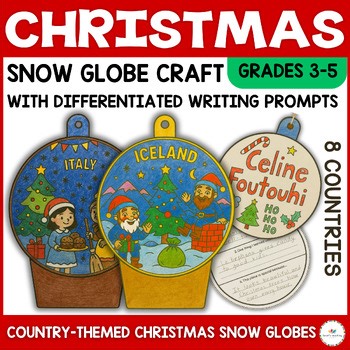 Snow Globe Ornament Craft & Writing December Activity for Christmas | Grades 3–5