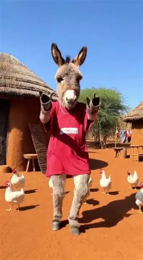 Dancing Donkey in a Red Outfit 🕺🐴