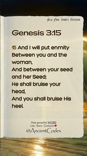 Genesis 3:15 The First Messiah Prophecy — Genesis 3:15 Explained Ancient Codex #bibleverse