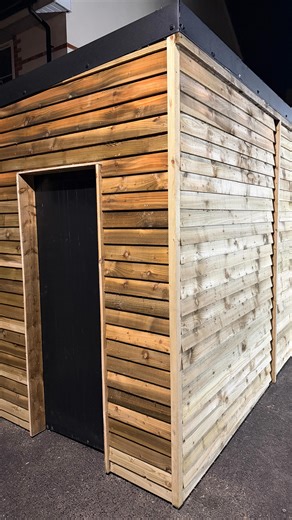 Tr7 carpentry on Instagram: "Storage shed. Custom storage shed for a restaurant business. Finished with feather edge cladding and a @cladcoprofiles metal roof for durability and style. Another quality build completed thanks to @travisperkinsco for one time delivery as always. #carpentry #construction #shed"
