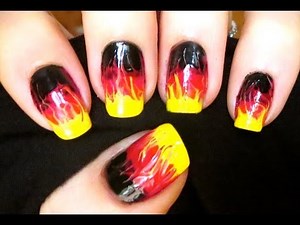 Unhas Decoradas - Em Chamas - Filme Jogos Vorazes - The Hunger Games Nail Art Tutorial