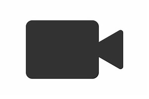 Camera icon. Video camera symbol. Video sign in black.