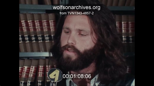 Happy birthday to Florida-born Jim Morrison of the Doors, born on this day in 1943. In March 1969, following a performace at the Dinner Key Auditorium in Miami, Morrison was arrested and charged with indecency and public drunkenness. He had allegedly exposed himself while on stage. He was eventually found guilty, and on October 30, 1970, was sentenced to six months in prison and fined $500. He moved to Paris before he could serve his prison time, and died the following year. In this WTVJ intervi