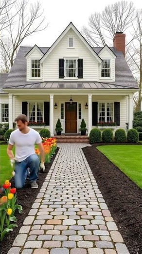Planting Beautiful Tulips in Front of the House 🌷🏡