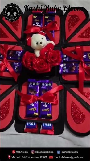 Romantic Explosion Box with Teddy 🐻 | Red Black Theme ❤️🖤 | Birthday Surprise