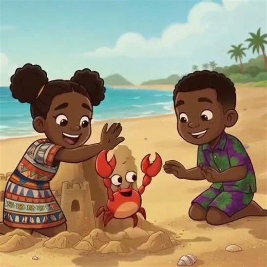The mischievous crab at the beach #animation