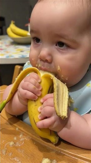 ASMR Baby eating banana 🍌 *so satisfying* 😴