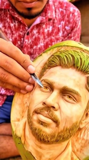 How creatively Indians make head sculptures from coconuts #coconutfruit #artwork #shorts #shortvideo