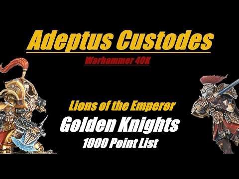 Adeptus Custodes Golden Knights 1000 Point List Warhammer 40K