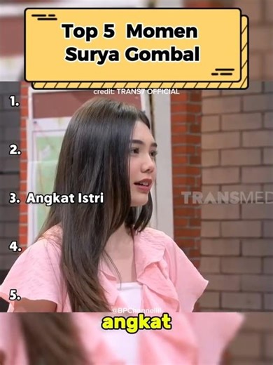 Top 5 Momen Gombalan Surya #laporpaktrans7