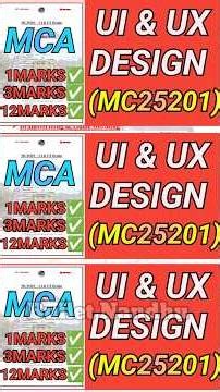 UI & UX Design (MC25201) #mc25201 #mca #ui #ux #uiuxdesign #2ndsemester #pg #regulation2025 #r2025