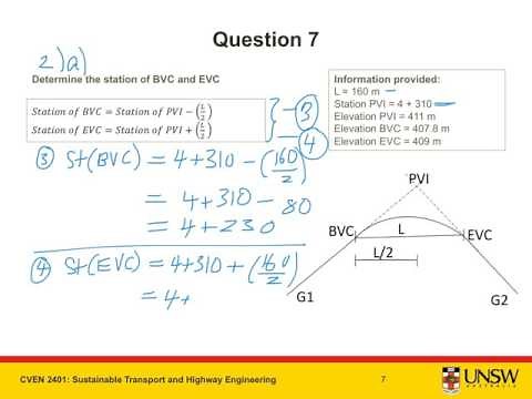 Vertical Alignment: Vertical Curve Design (Question 7)