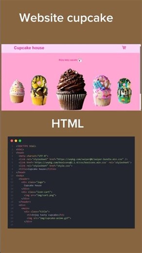 Cupcake Website using HTML | #shorts #html #coding #viral #trending