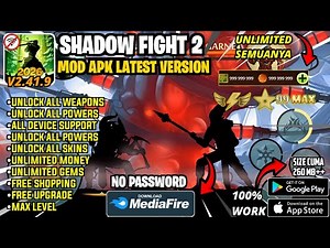 UPDATE! Shadow Fight 2 Mod Apk v2.41.9 | Unlimited Money & Gems + Max Level (No Password)