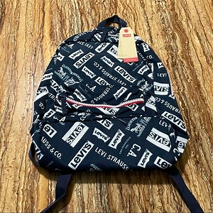 Levi’s Backpack Large Blue White Batwing Logo Printed Laptop Bookbag