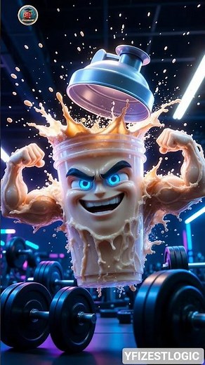 Muscle Power Drink 💪 | Talking Protein Shake |AI Animated Fitness Story #Shorts