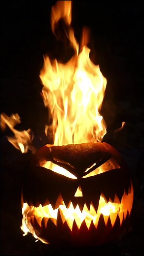Flaming Pumpkin Carvings for Fire Fridays